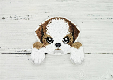 Sweet Shih Tzu pocket puppy patch - Embroidered Patch
