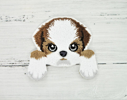 Sweet Shih Tzu pocket puppy patch - Embroidered Patch