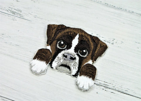 Boxer pocket puppy patch - Embroidered Patch