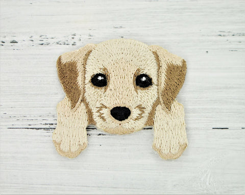 Labrador Golden Retriever Dog iron on patch - Embroidered Patch