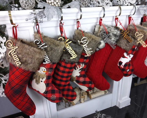 Christmas Stocking Name Tags - Personalized Stocking Wood Letters
