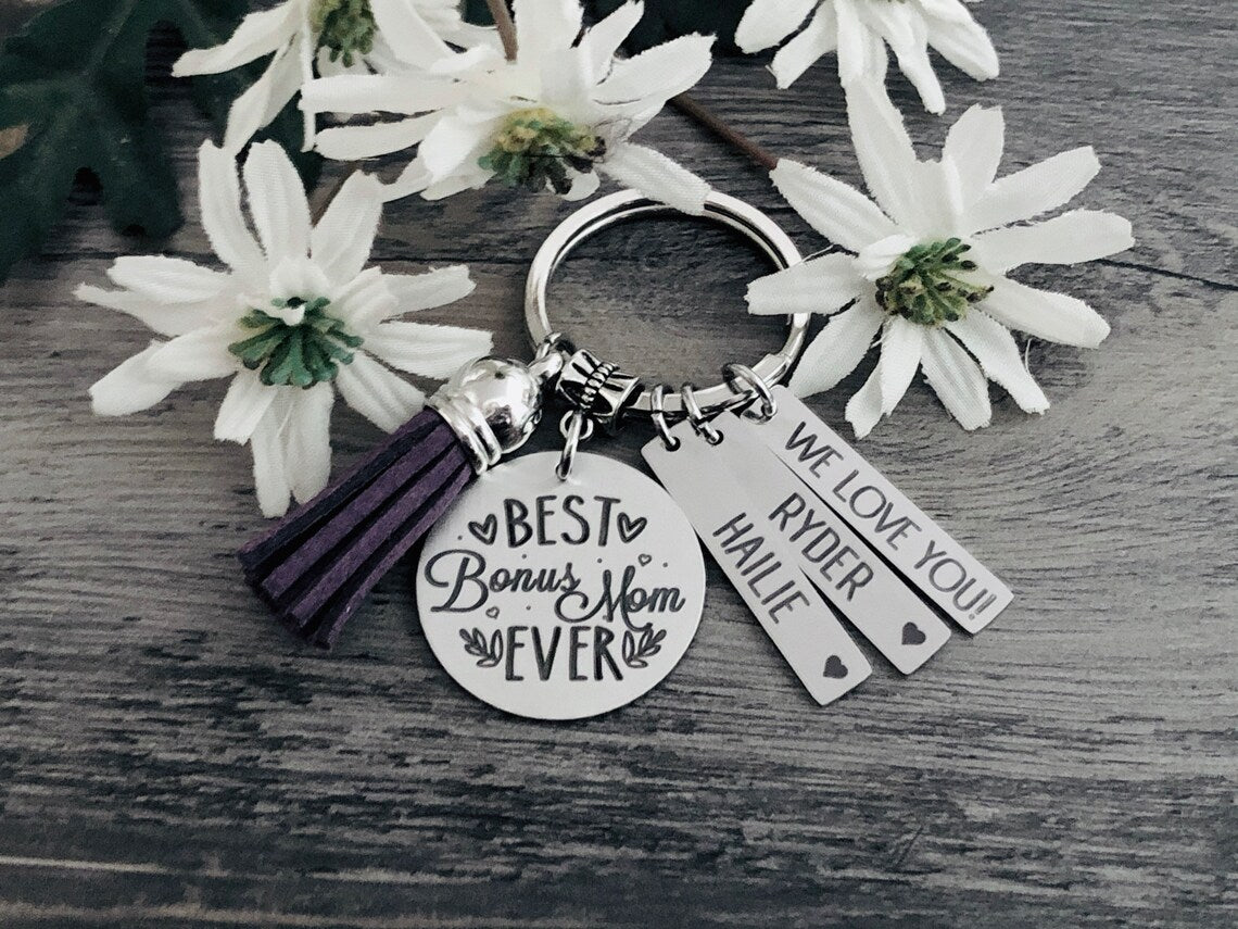 Best Bonus Mom Ever Keychain - Mother's Day Gift for Stepmother, Mother in Law