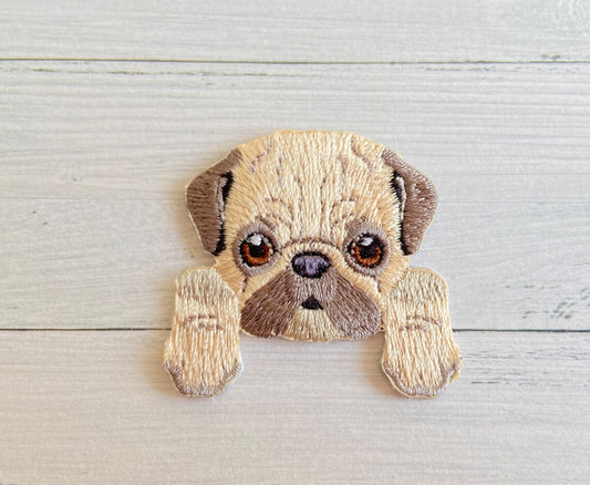Pug pocket puppy patch - Embroidered Patch
