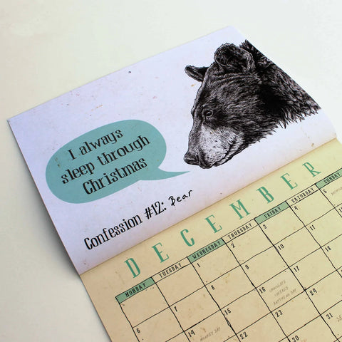 Creature Confessions Calendar 2023 - Funny Animals Calendar