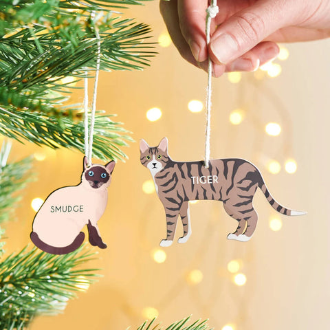 Personalized Cat Christmas Hanging Decoration