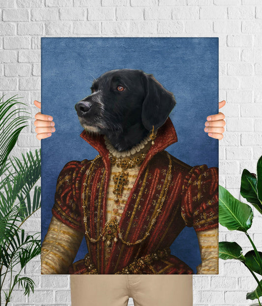 Female Royal, Custom Female Dog Portrait, Renaissance Painting