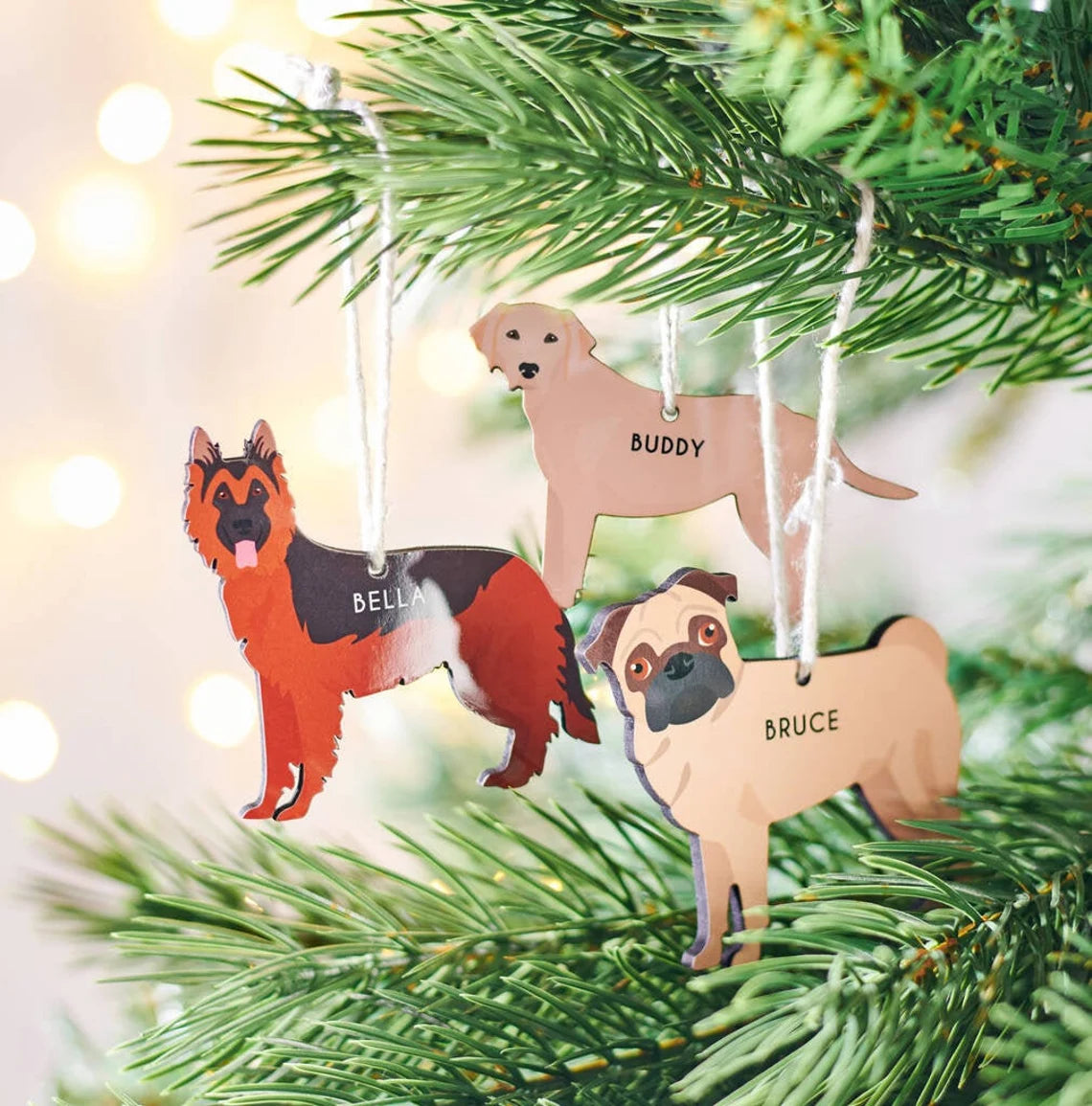 Personalized Dog Breed Christmas Hanging Decoration
