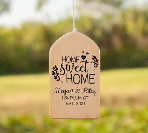 Personalized Home Sweet Home Wind Chime - House Warming Gift - New Home Gift