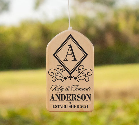 Personalized Monogram Wind Chime -  New Home Gift
