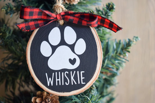 Personalized Dog Paw Ornament with Name - Gift for Dog Lovers
