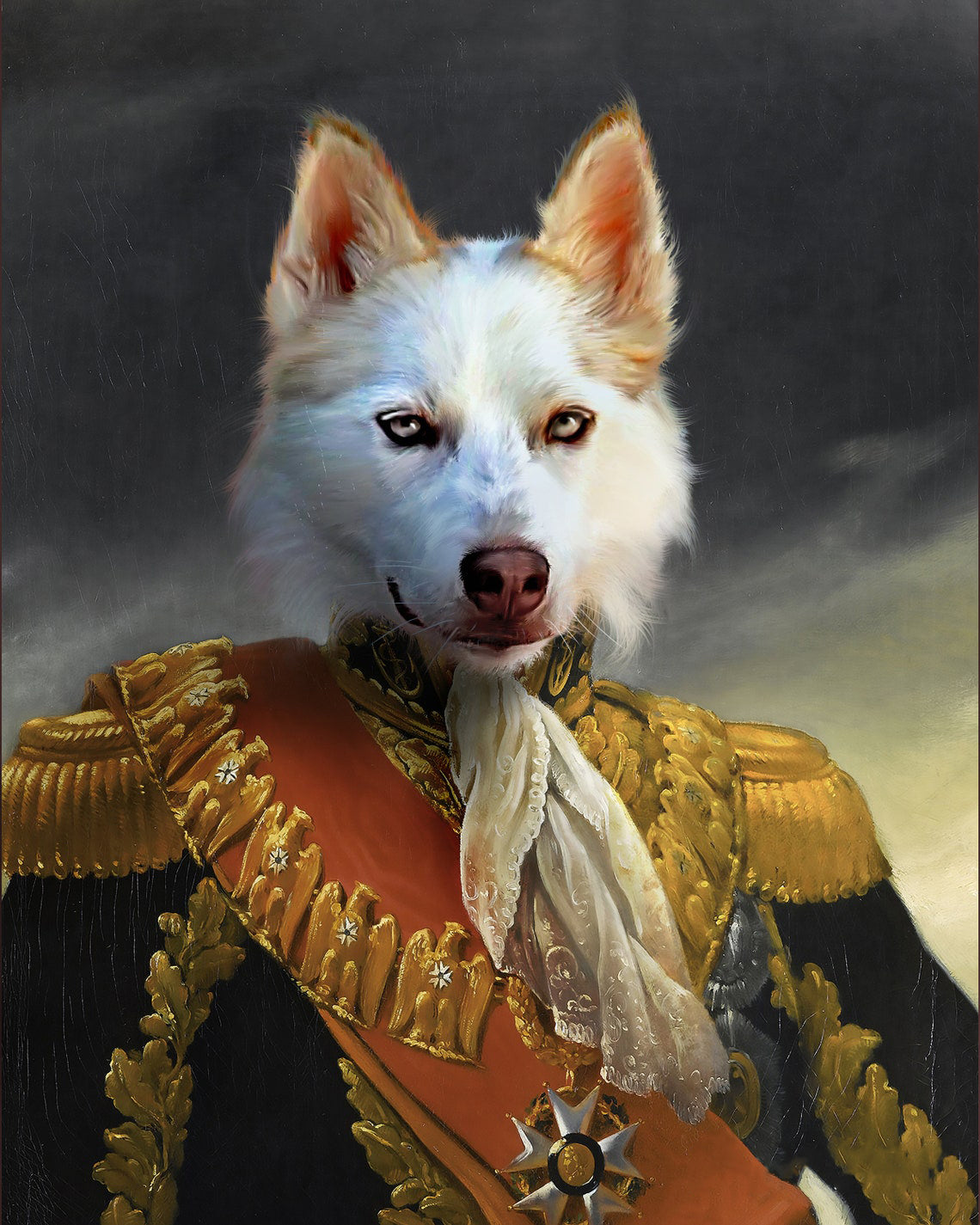 King Prince Officer Admiral Pet, Personalized Pet Portrait