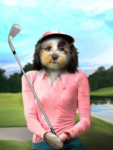 Golf Dog, Custom Golf Dog Portrait, Perfect Golf Gift