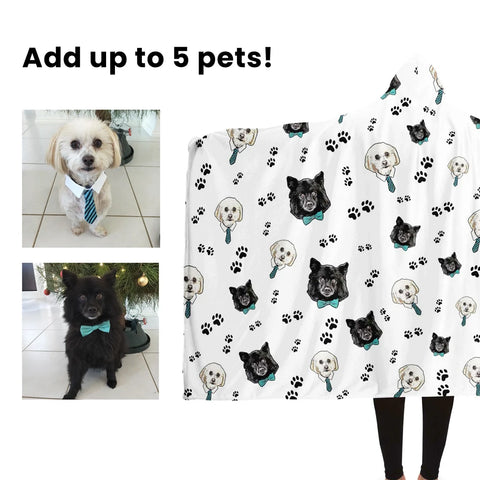 Personalized Custom Hoodie Blanket with Your Pet's Photos - Unique Gift Idea For Pet Lovers