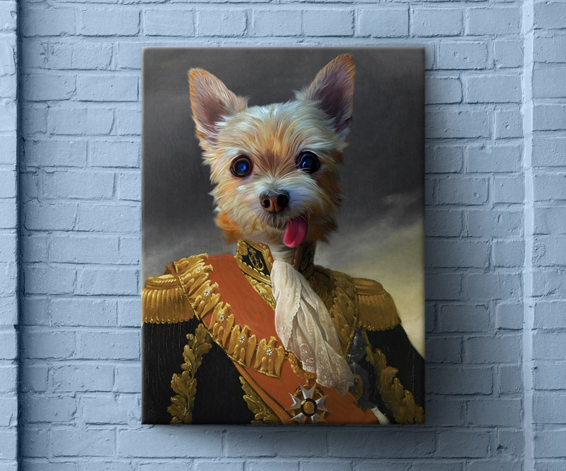 Officer Dog Art, Custom Pet Portrait
