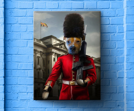Queen's Guard Portrait, Personalized Pet Portrait, London