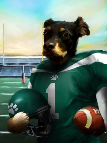 Minnesota Football Team Pet Portrait, American Football Fan Gift Art