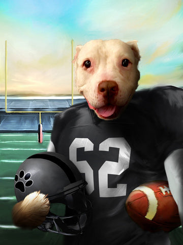 Minnesota Football Team Pet Portrait, American Football Fan Gift Art