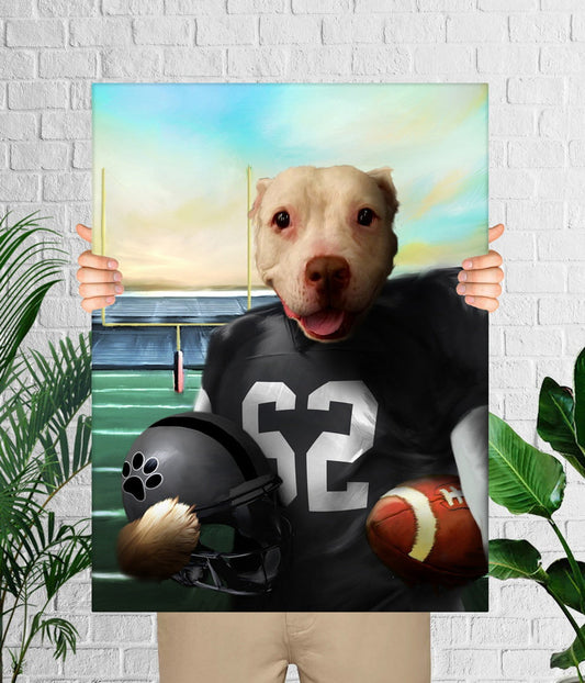 Las Vegas Football Team Pet Portrait, American Football Fan Gift Art