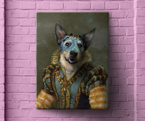 Queen Duchess Princess, Custom Pet Portrait, Renaissance Portrait