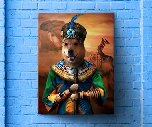 African Queen, Safari, Custom Pet Portrait, Pet Painting
