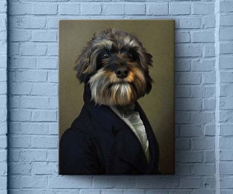 Officer Dog Art, Custom Pet Portrait