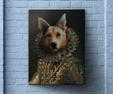 Custom Pet Portrait, Dog Art, Cat Art, Regal