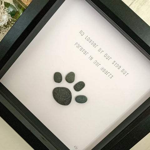 Personalized Pet Memorial Pebble Frame - Memorial Pebble Art - Memorial Gift