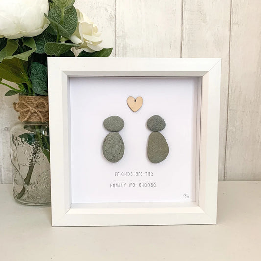Friends Are The Family We Choose - Anniversary Gift - Gift for Couple - Pebble Art