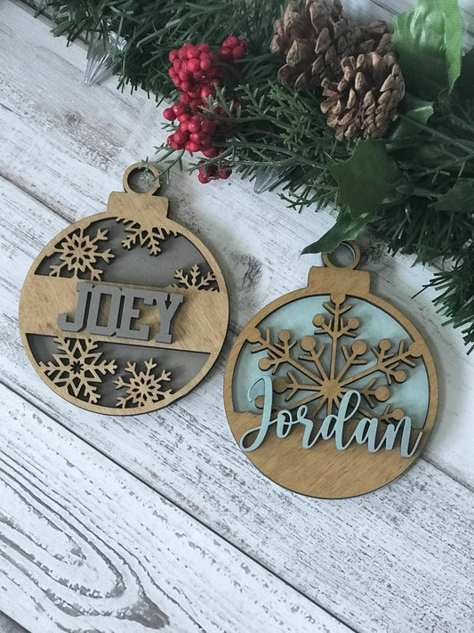 1, 2 or 3 Layered Snowflake Design Ornament - Christmas Ornaments