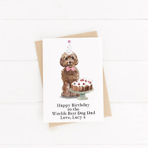 Custom Happy Birthday To The Worlds Best Dog Dad - Birthday Card
