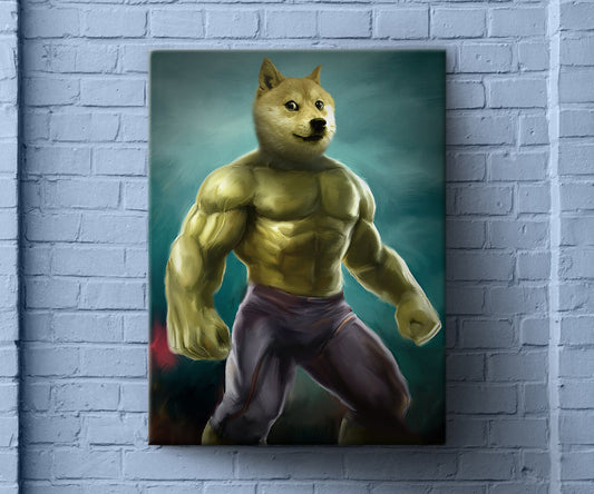 Incredible Dog Hulk, Custom Pet Photo Superhero Art