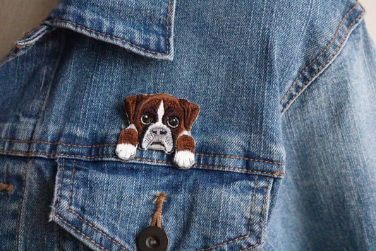 Bulldog pocket puppy patch - Embroidered Patch