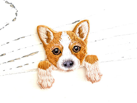 Welsh Corgi pocket puppy patch - Embroidered Patch