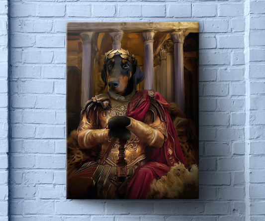 Julius Caesar Dog Portrait Art, Custom Dog Portrait