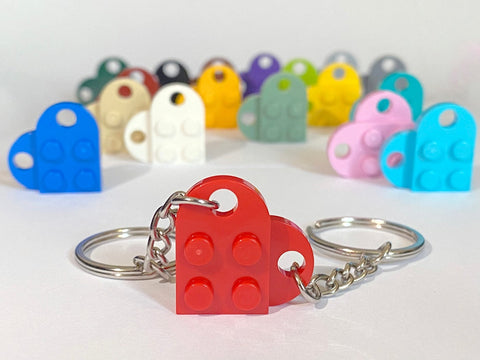 Heart Keyring Made with LEGO Bricks Love Heart Keychain