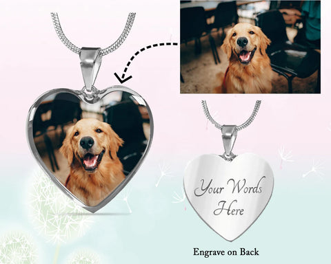 Pet Memorial Necklace - Pet Photo Necklace Personalized