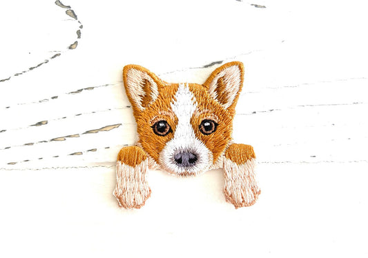 Welsh Corgi pocket puppy patch - Embroidered Patch
