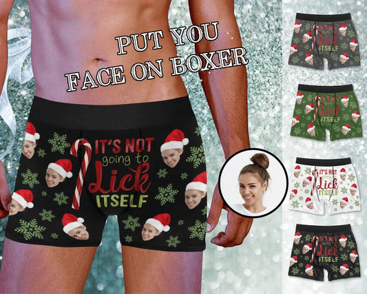 Funny Custom Photo Underwear - Personalized Christmas Men Face Boxer