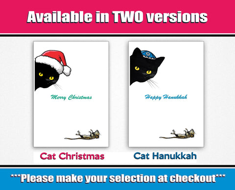 Cat Christmas Card - Cute Christmas Cards