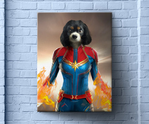 Thunder God, Custom Dog Portrait, Superhero Pet Portrait Wall Art Print