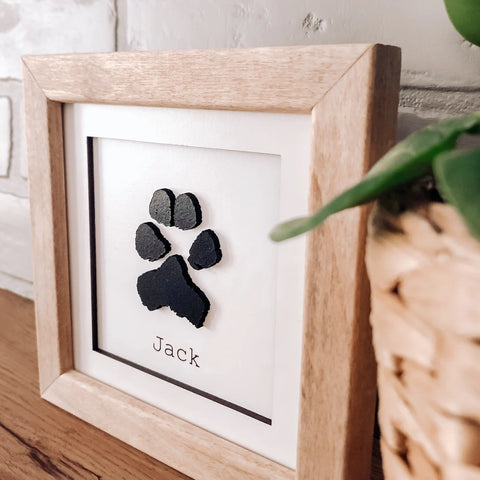3d Personalized Memorial Pet Paw Print - Christmas Wood Pet Sign Print