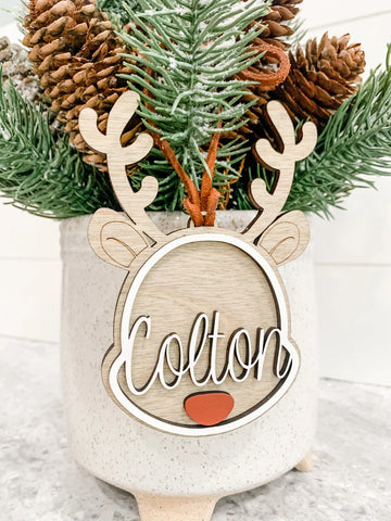 Personalized Stocking Tags - Personalized Reindeer Ornament