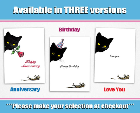 Cat Birthday Card - First Anniversary Card for Cat Lover