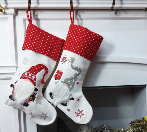 Woodland Santa Snowman Gnomes - Personalized Christmas Stockings