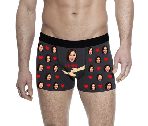 Personalized Face Photo Underwear - Custom It's Mine Boxer Briefs