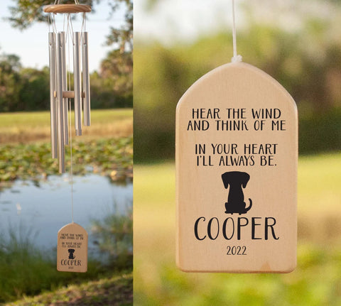 Personalized Dog Memorial Wind Chime - Pet Memorial Wind Chime