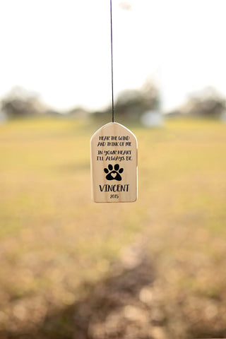 Personalized Always in Your Heart Wind Chimes - Pet Memorial Gift Chime - Pet Loss Gift