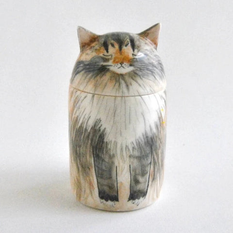 Personalized Cat Urn with Semispherical Cover - Pet Loss Gift