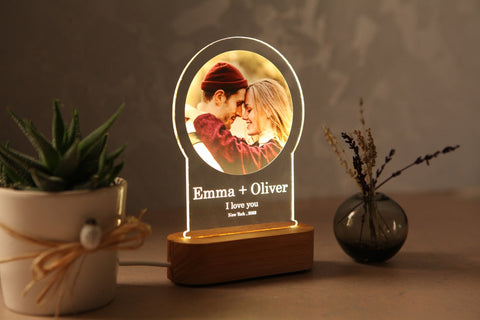 Personalized Night Light with Your Photo - Romantic Gift for Couples