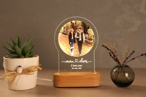 Personalized Night Light with Your Photo - Romantic Gift for Couples